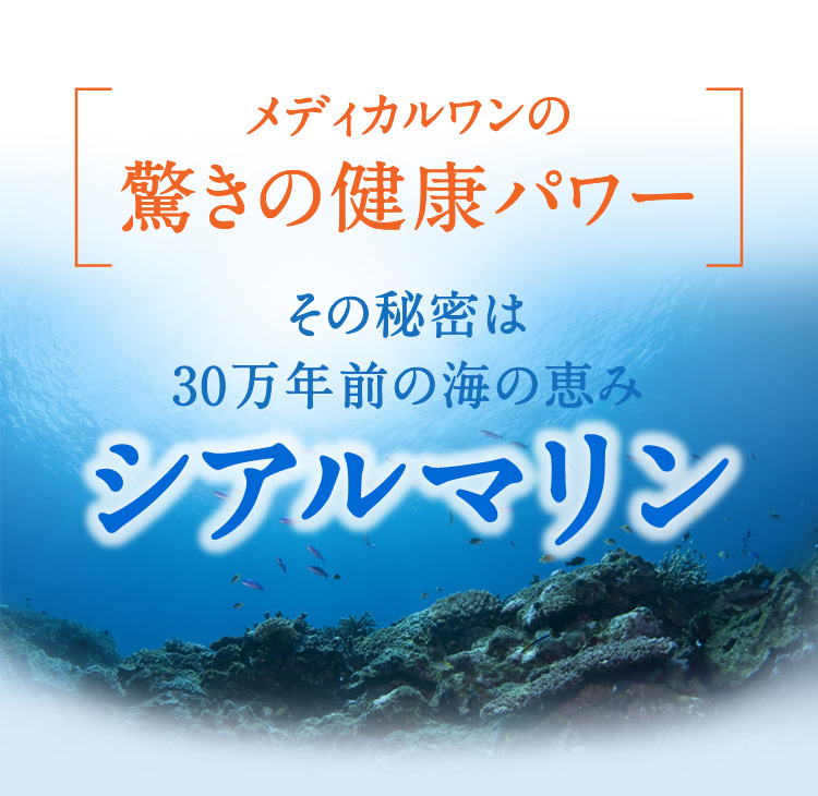 メディカルワン®️で生きるチカラを引き出す その秘密は30万年前の自然の恵み シアルマリン