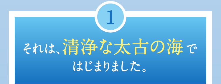 ①それは、清浄な太古の海ではじまりました。